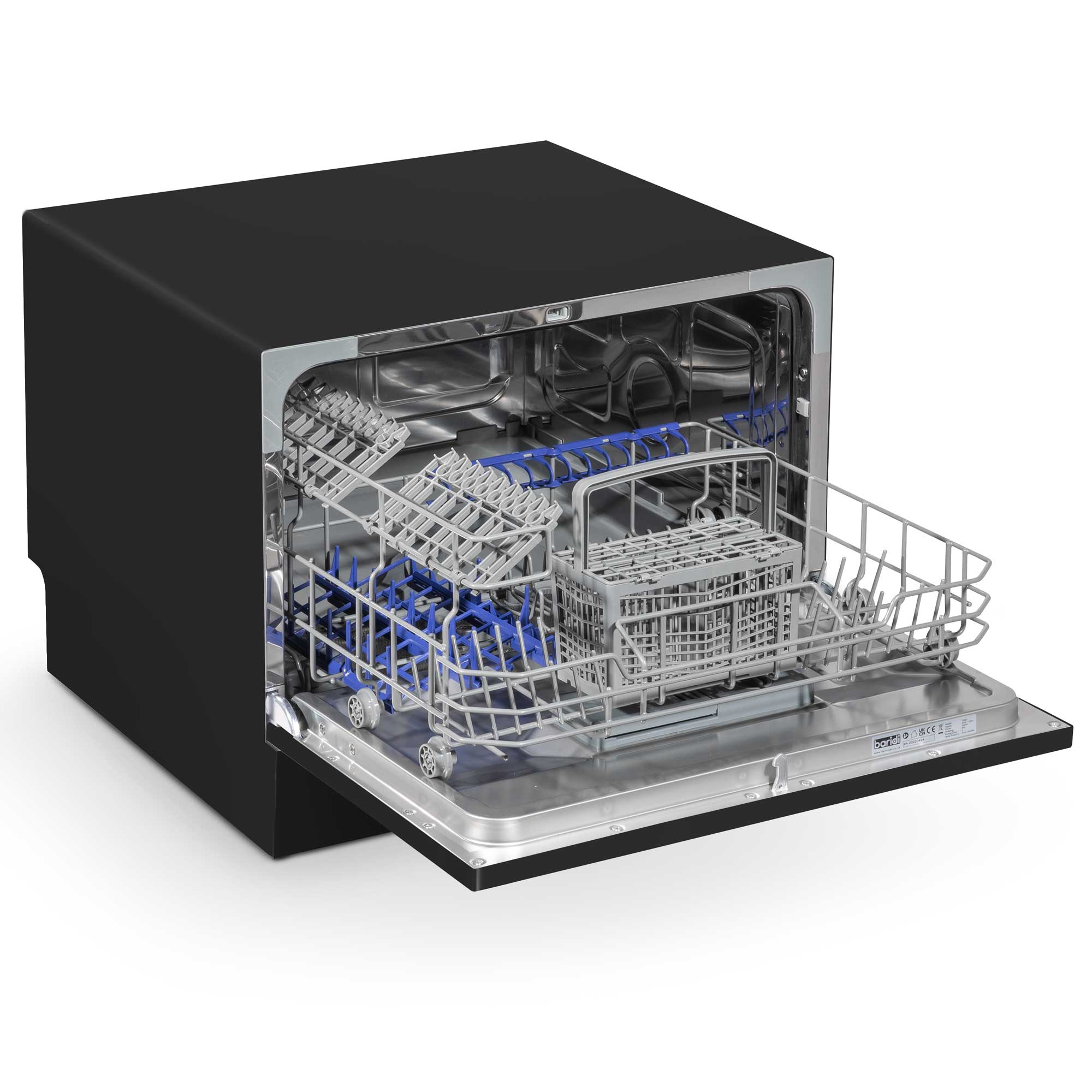Baridi DH85 Tabletop Dishwasher Open - empty - high - 2nd perspective - 2023