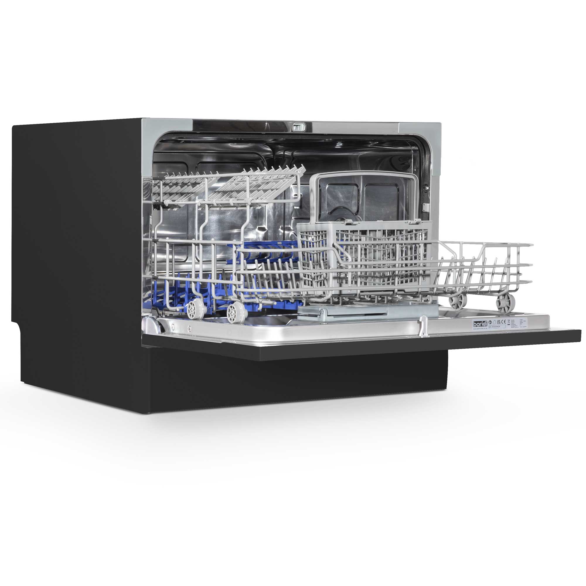 Baridi DH85 Tabletop Dishwasher Open - empty - 2nd perspective - 2023