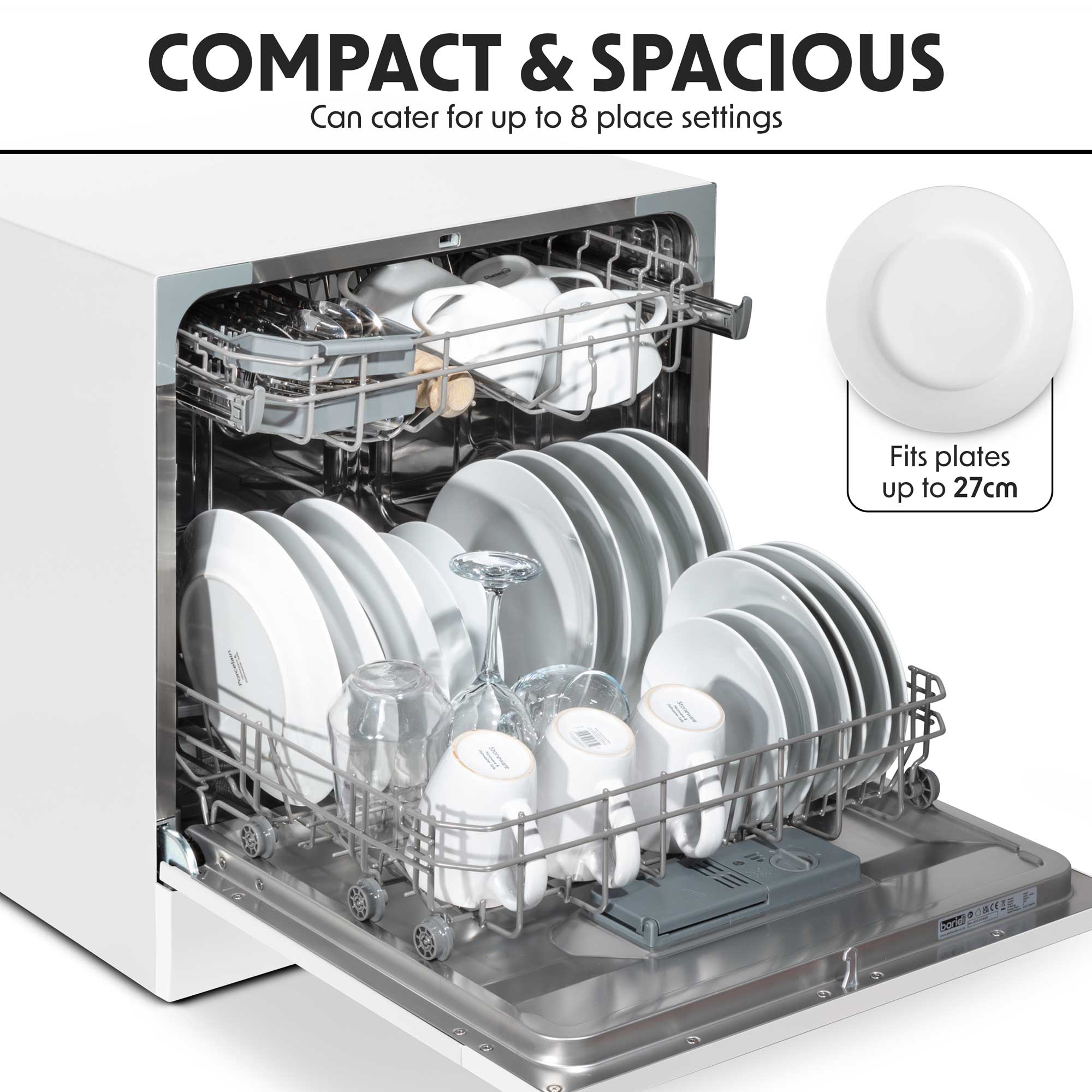 Baridi DH86 Tabletop Dishwasher 8 - place - settings