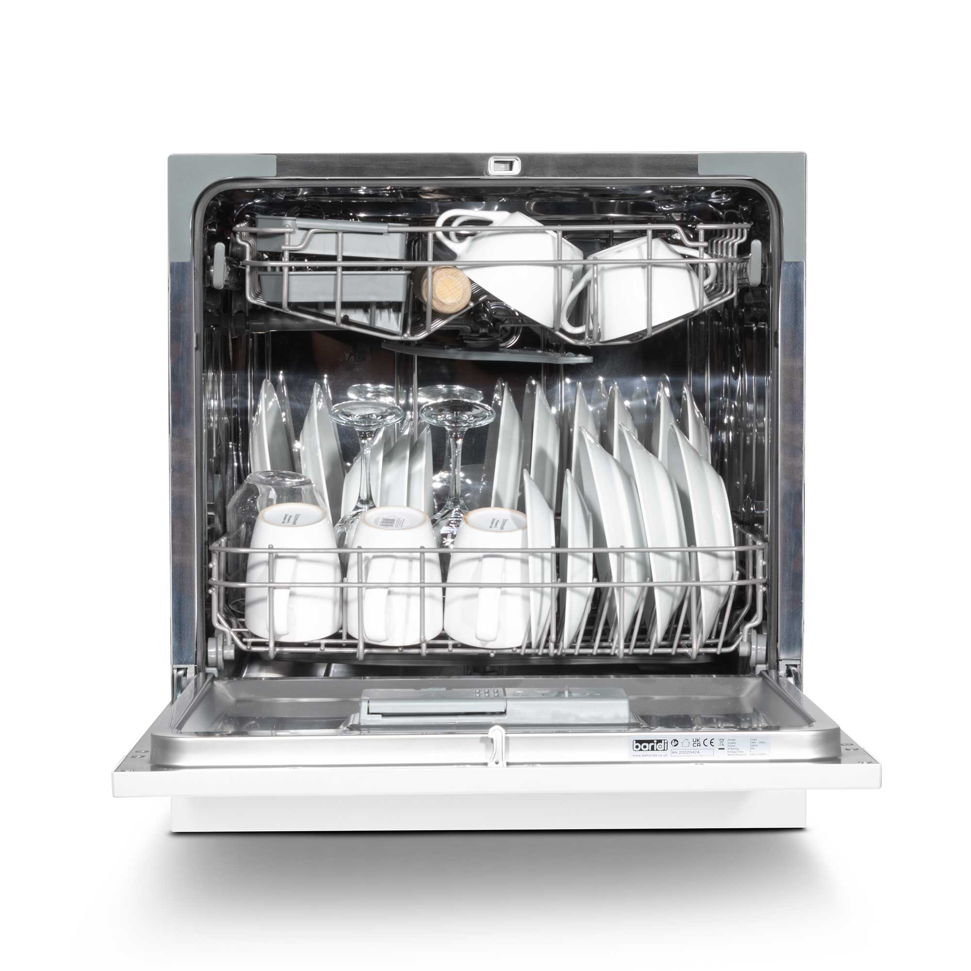 Baridi DH86 Tabletop Dishwasher Straight on - open - full