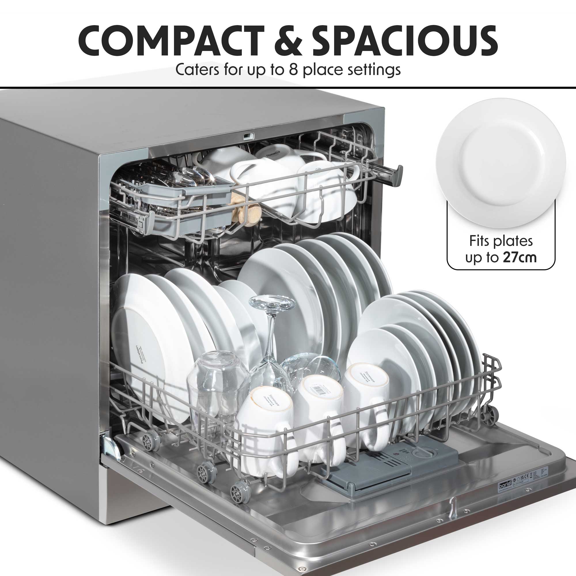 Baridi DH87 Tabletop Dishwasher 8 - place - settings