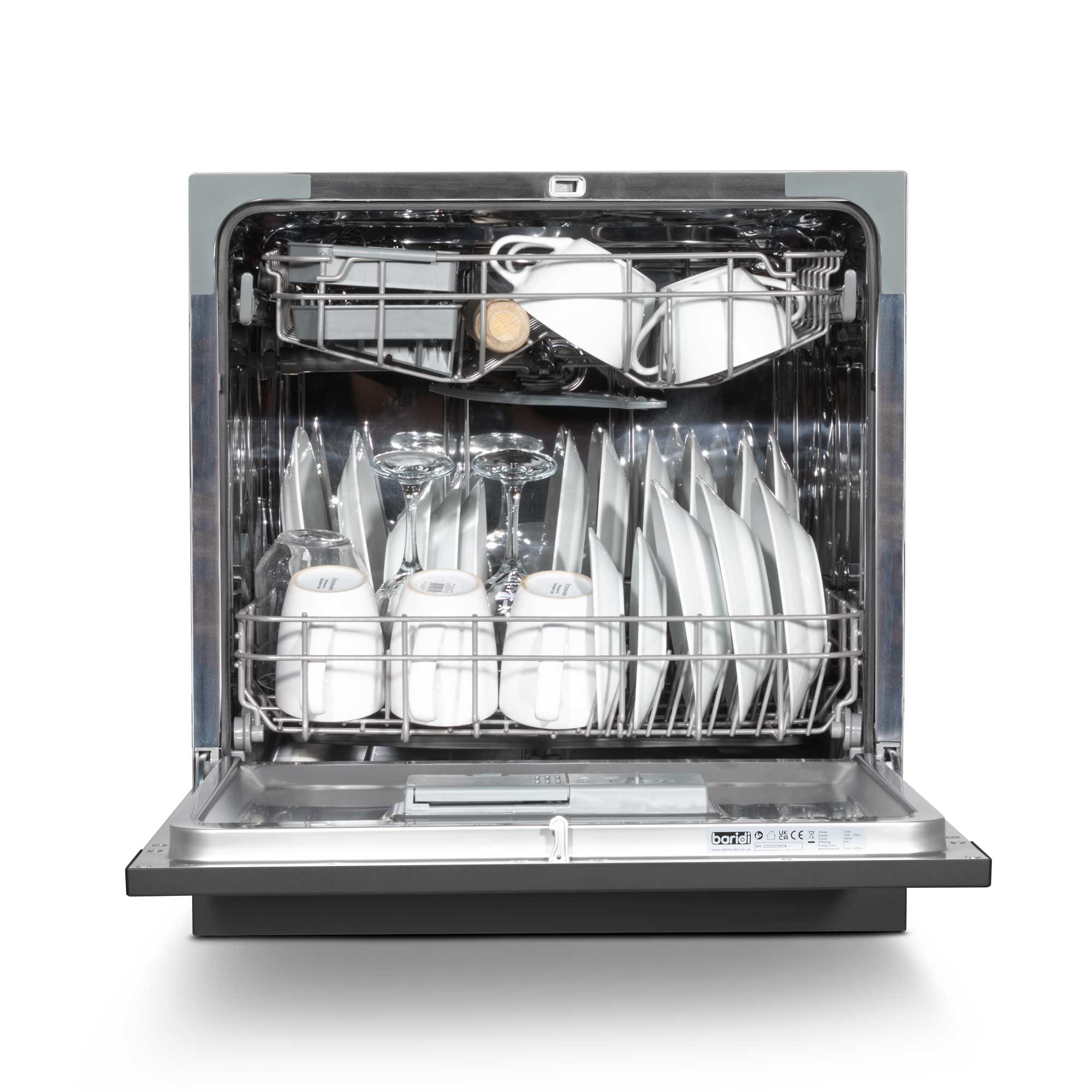 Baridi DH88 Tabletop Dishwasher Straight on - open - full