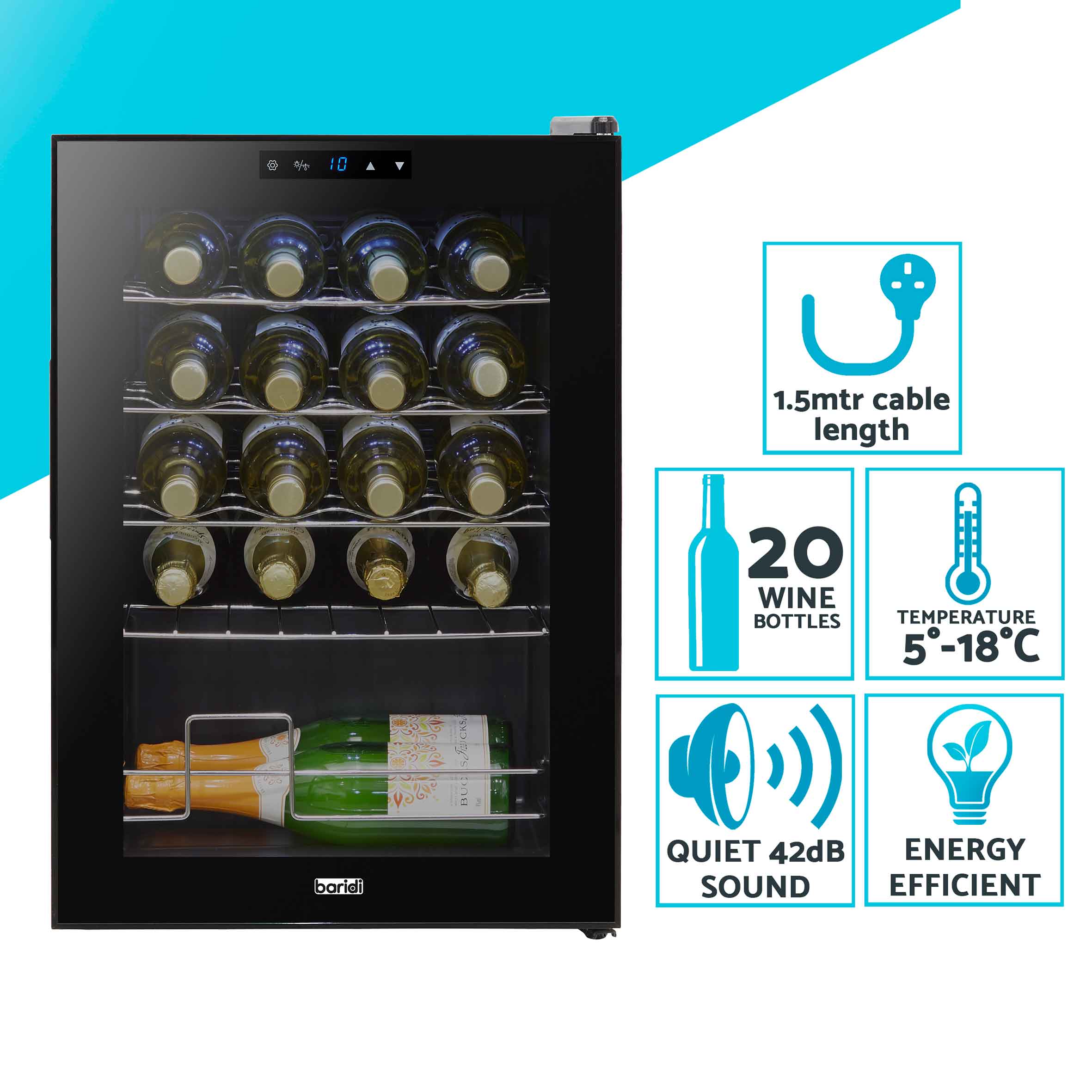 Baridi DH8 Wine Fridges 20 - bottle - wine - fridge - cooler - 19