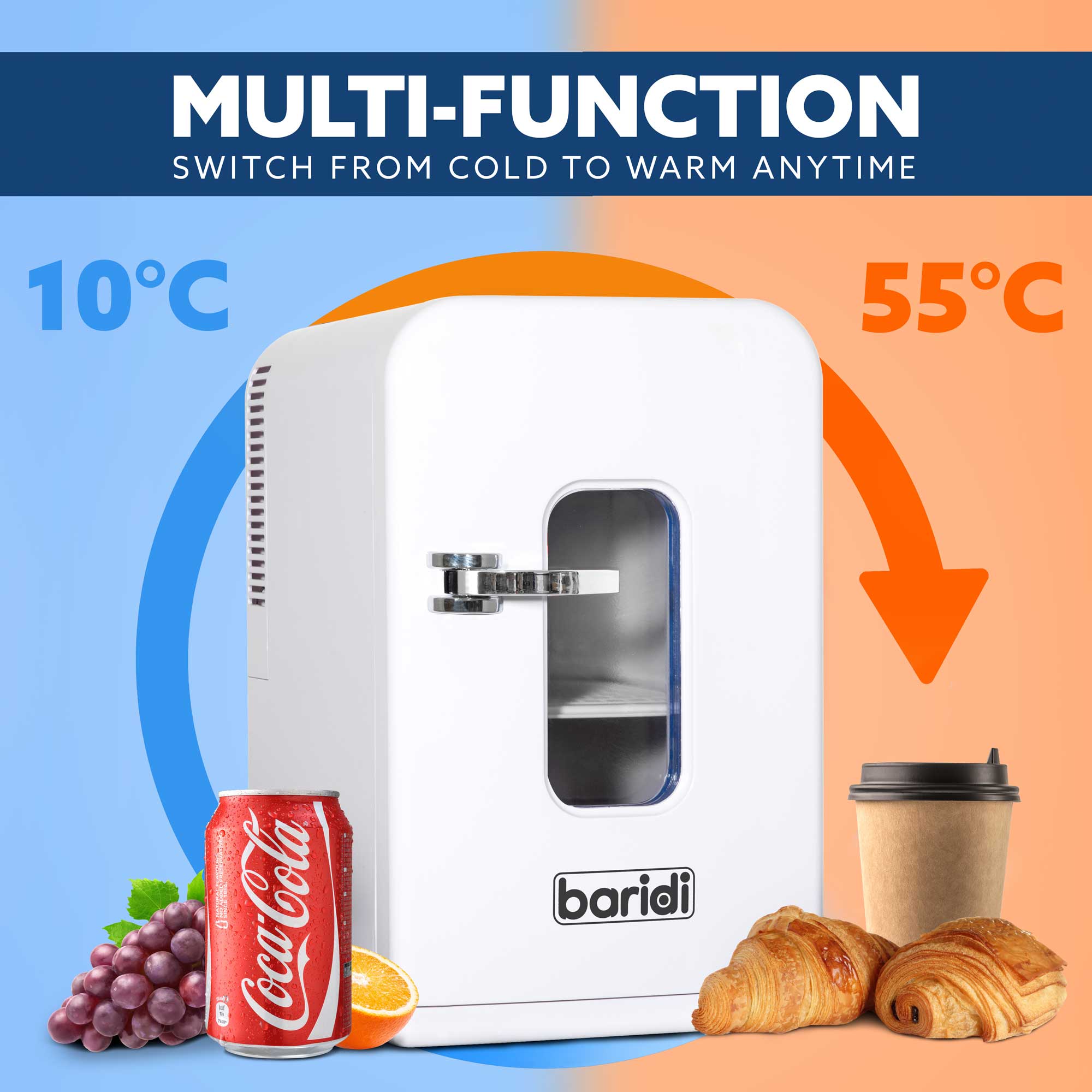 Baridi DH94 Drinks Fridge Action shot - multi - function