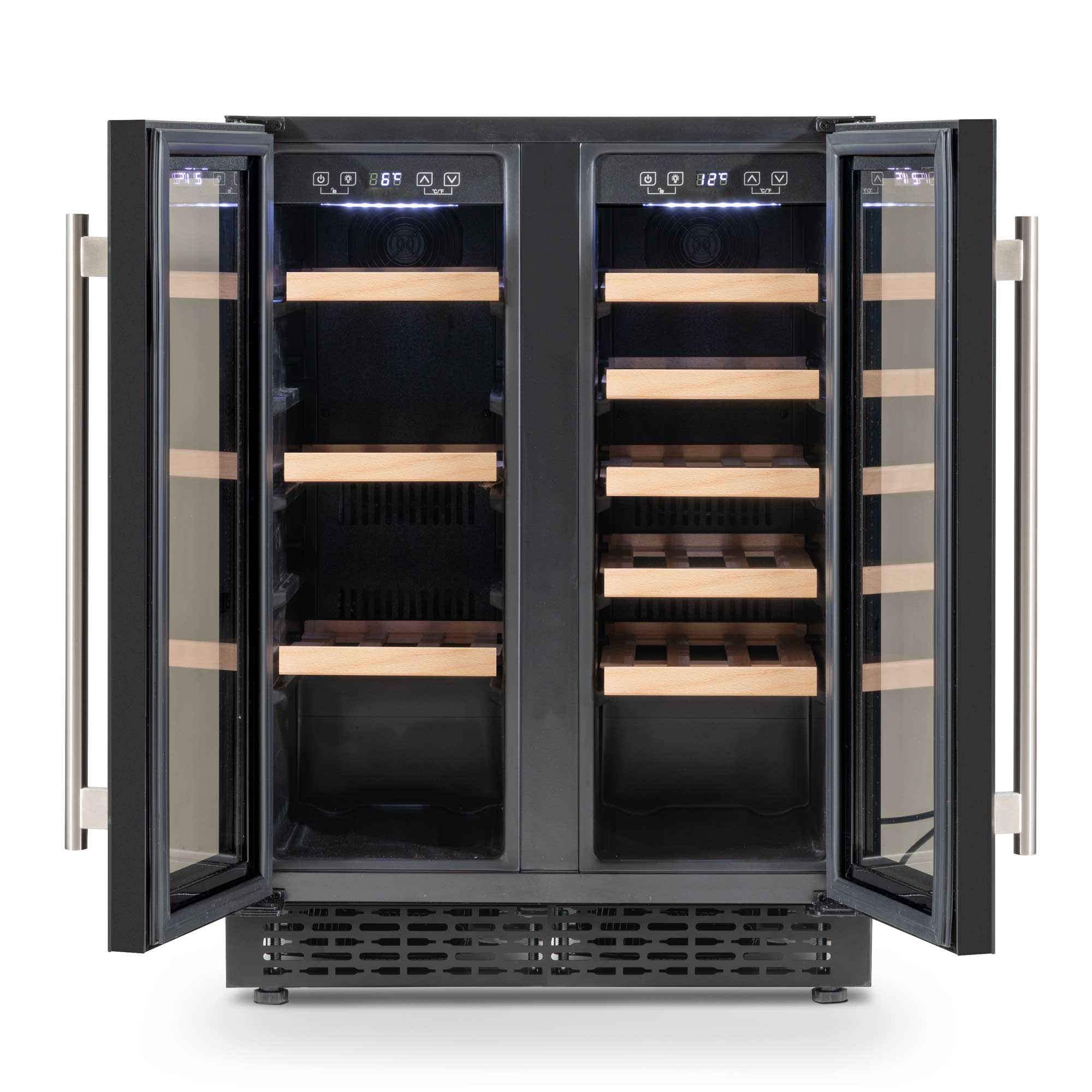 Baridi DH96 Wine Fridges Straight on - open - empty