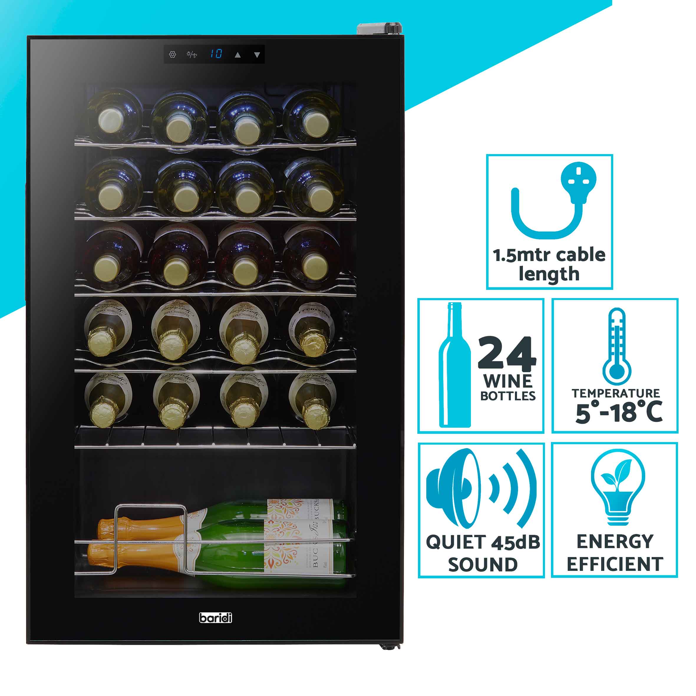 Baridi DH9 Wine Fridges 24 - bottle - wine - fridge - cooler - 23